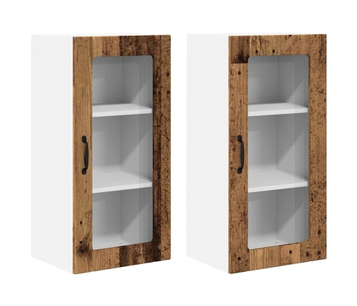 Virtuves Sienas Skapītis 2 Pcs Vecs Koks 40 X 31 X 80 Cm Vidaxl