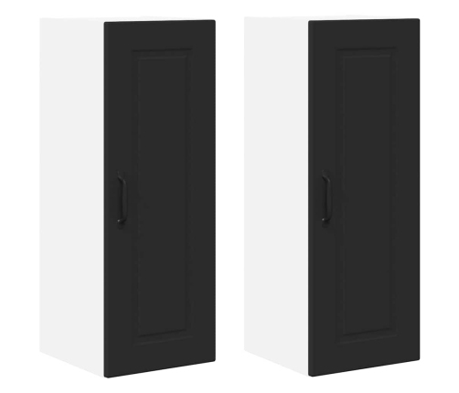 Virtuves Sienas Skapītis Ar Plauktu 2 Pcs Melna 30 X 31 X 80 Cm Vidaxl
