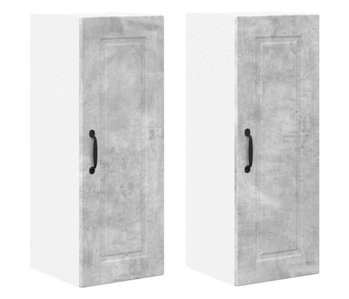 Virtuves Sienas Skapītis 2 Pcs Betona Pelēks 30 X 31 X 80 Cm Vidaxl
