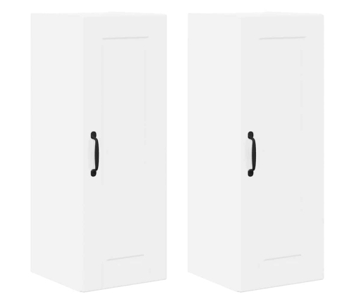 Virtuves Sienas Skapītis 2 Pcs Augsta Spīduma Baltā Krāsa Vidaxl