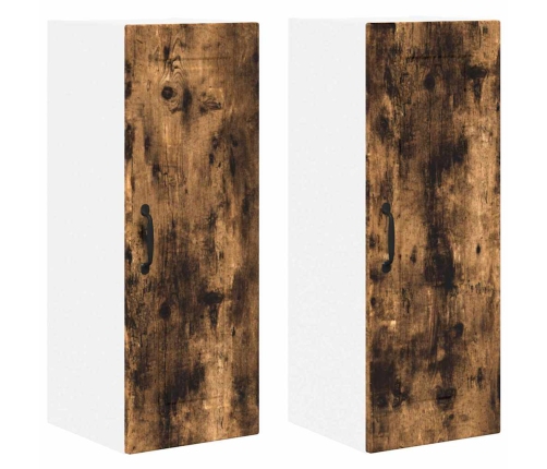 Virtuves Sienas Skapītis 2 Pcs Dūmaka Ozols 30 X 31 X 80 Cm Vidaxl