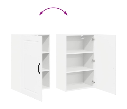 Virtuves Sienas Skapītis Ar Plauktu Augsta Spīduma Baltā Krāsa Vidaxl