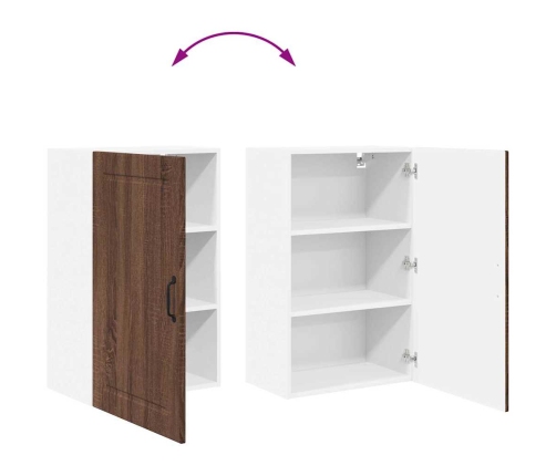Virtuves Sienas Skapītis Ar Plauktu Brūns Ozols 50 X 31 X 80 Cm Vidaxl