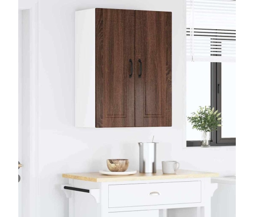 Virtuves Sienas Skapītis Ar Plauktu Brūns Ozols 60 X 31 X 80 Cm Vidaxl