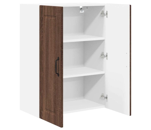 Virtuves Sienas Skapītis Ar Plauktu Brūns Ozols 60 X 31 X 80 Cm Vidaxl