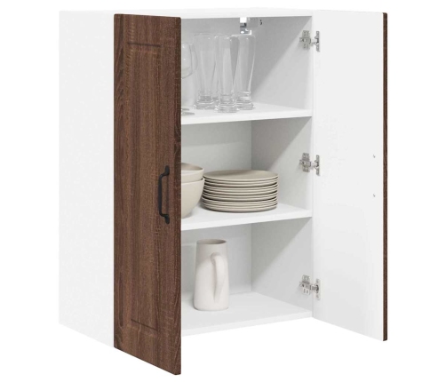 Virtuves Sienas Skapītis Ar Plauktu Brūns Ozols 60 X 31 X 80 Cm Vidaxl