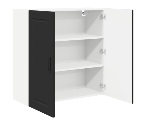 Virtuves Sienas Skapītis Ar Plauktu Melna 80 X 31 X 80 Cm Vidaxl