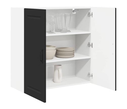Virtuves Sienas Skapītis Ar Plauktu Melna 80 X 31 X 80 Cm Vidaxl