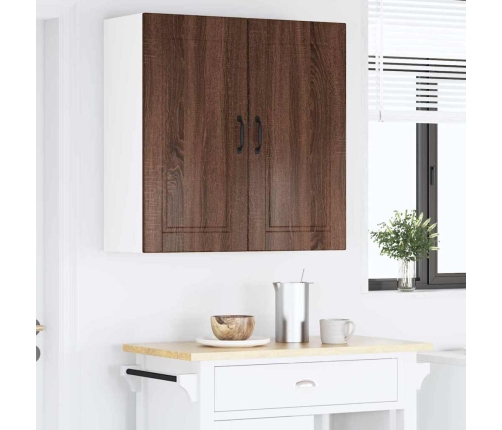 Virtuves Sienas Skapītis Ar Plauktu Brūns Ozols 80 X 31 X 80 Cm Vidaxl