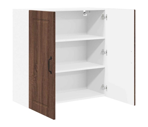 Virtuves Sienas Skapītis Ar Plauktu Brūns Ozols 80 X 31 X 80 Cm Vidaxl