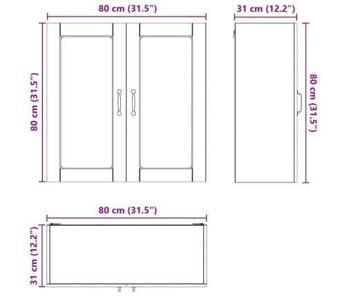 Virtuves Sienas Skapītis Ar Durvīm Dūmaka Ozols 80 X 31 X 80 Cm Vidaxl