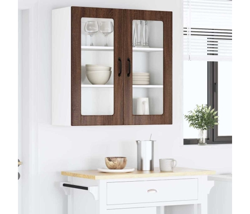 Virtuves Sienas Skapītis Ar Plauktu Brūns Ozols 80 X 31 X 80 Cm Vidaxl