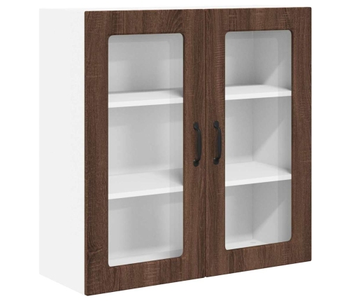 Virtuves Sienas Skapītis Ar Plauktu Brūns Ozols 80 X 31 X 80 Cm Vidaxl