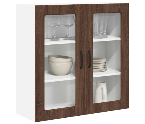 Virtuves Sienas Skapītis Ar Plauktu Brūns Ozols 80 X 31 X 80 Cm Vidaxl