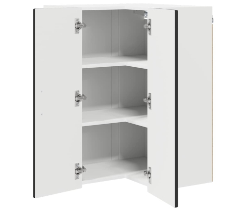 Virtuves Sienas Skapītis Ar Plauktu Melna 57 X 57 X 80 Cm Vidaxl