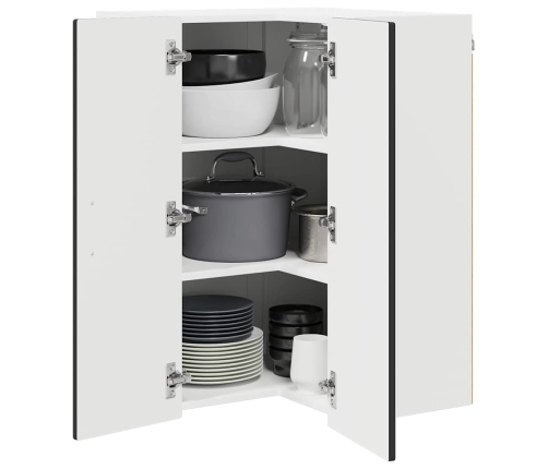 Virtuves Sienas Skapītis Ar Plauktu Melna 57 X 57 X 80 Cm Vidaxl