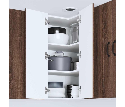 Virtuves Sienas Skapītis Ar Plauktu Brūns Ozols 57 X 57 X 80 Cm Vidaxl