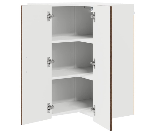 Virtuves Sienas Skapītis Ar Plauktu Brūns Ozols 57 X 57 X 80 Cm Vidaxl