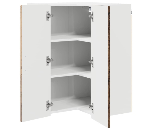 Virtuves Sienas Skapītis Ar Plauktu Vecs Koks 57 X 57 X 80 Cm Vidaxl