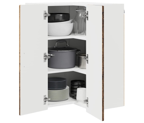 Virtuves Sienas Skapītis Ar Plauktu Vecs Koks 57 X 57 X 80 Cm Vidaxl