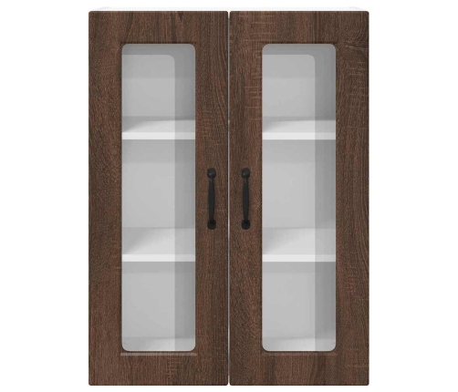 Virtuves Sienas Skapītis Ar Plauktu Brūns Ozols 60 X 31 X 80 Cm Vidaxl