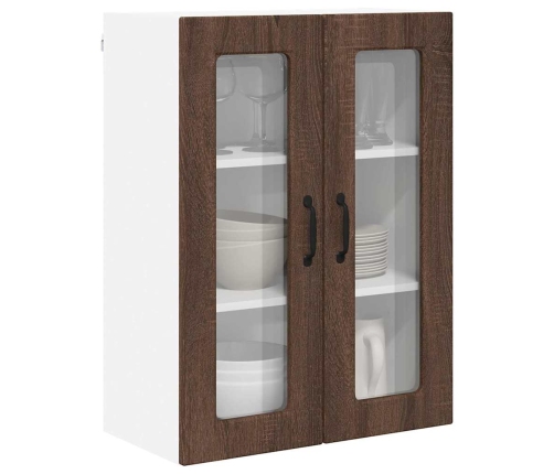 Virtuves Sienas Skapītis Ar Plauktu Brūns Ozols 60 X 31 X 80 Cm Vidaxl