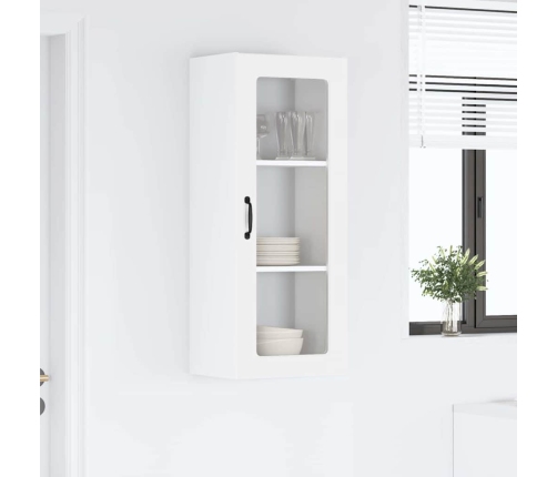 Virtuves Sienas Skapītis Ar Plauktu Augsta Spīduma Baltā Krāsa Vidaxl