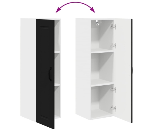 Virtuves Sienas Skapītis Ar Plauktu Melna 30 X 31 X 100 Cm Vidaxl