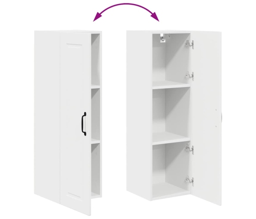 Virtuves Sienas Skapītis Ar Plauktu Augsta Spīduma Baltā Krāsa Vidaxl