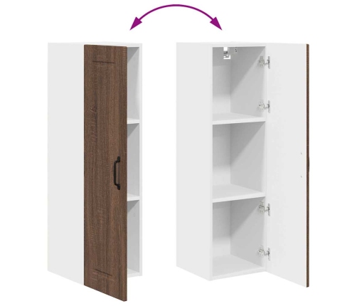 Virtuves Sienas Skapītis Ar Durvīm Brūns Ozols 30 X 31 X 100 Cm Vidaxl