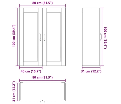 Virtuves Sienas Skapītis Ar Durvīm Brūns Ozols 80 X 31 X 100 Cm Vidaxl