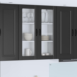 Virtuves Sienas Skapītis Ar Plauktu Melna 80 X 31 X 100 Cm Vidaxl