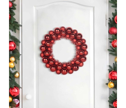 Ziemassvētku Bumbu Vainagi 2 Pcs Sarkana 33 X 33 X 7 Cm Vidaxl