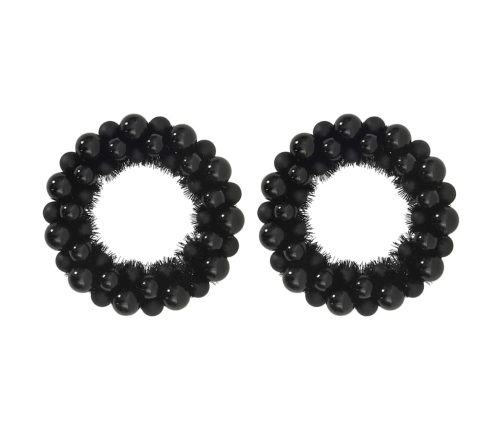 Ziemassvētku Bumbu Vainagi 2 Pcs Melna 33 X 33 X 7 Cm Vidaxl