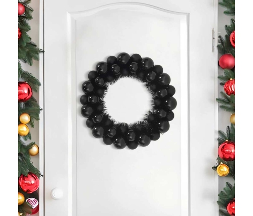 Ziemassvētku Bumbu Vainagi 2 Pcs Melna 33 X 33 X 7 Cm Vidaxl