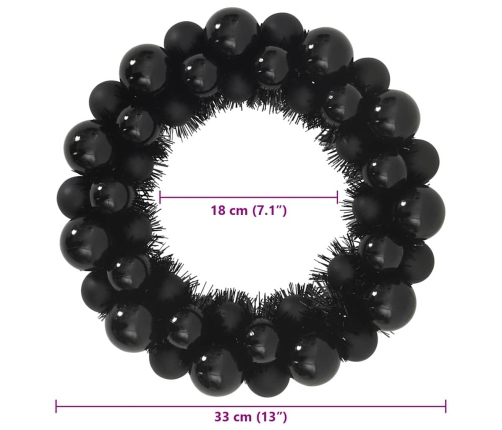 Ziemassvētku Bumbu Vainagi 2 Pcs Melna 33 X 33 X 7 Cm Vidaxl