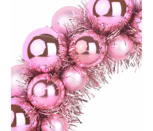 Ziemassvētku Bumbu Vainagi 2 Pcs Rozā 33 X 33 X 7 Cm Vidaxl