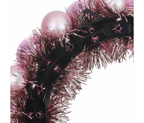 Ziemassvētku Bumbu Vainagi 2 Pcs Rozā 33 X 33 X 7 Cm Vidaxl