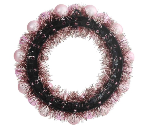 Ziemassvētku Bumbu Vainagi 2 Pcs Rozā 33 X 33 X 7 Cm Vidaxl