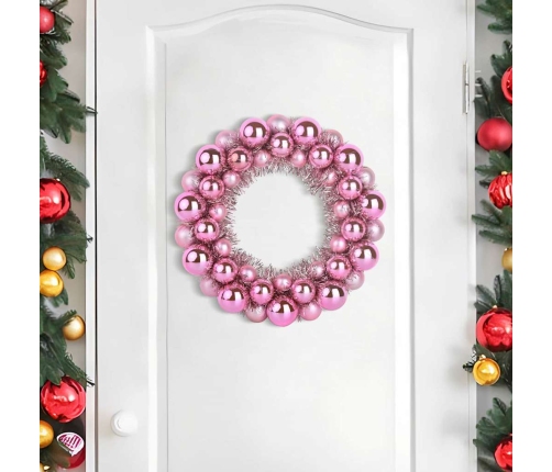 Ziemassvētku Bumbu Vainagi 2 Pcs Rozā 33 X 33 X 7 Cm Vidaxl