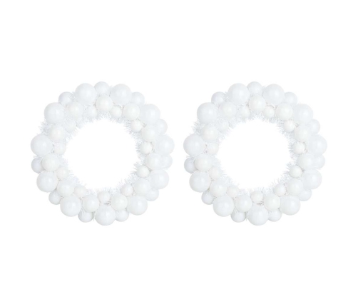 Ziemassvētku Bumbu Vainagi 2 Pcs Balts 33 X 33 X 7 Cm Vidaxl