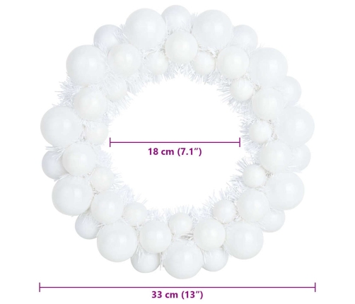 Ziemassvētku Bumbu Vainagi 2 Pcs Balts 33 X 33 X 7 Cm Vidaxl