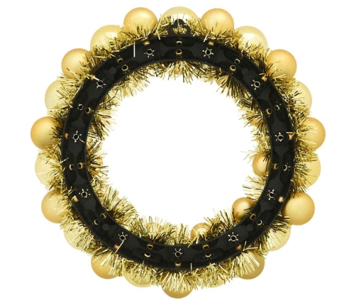 Ziemassvētku Bumbu Vainagi 2 Pcs Zelts 33 X 33 X 7 Cm Vidaxl