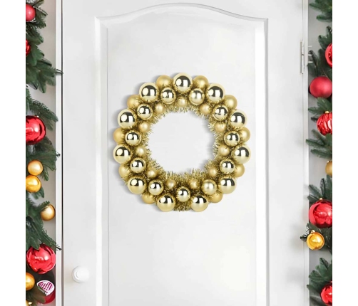 Ziemassvētku Bumbu Vainagi 2 Pcs Zelts 33 X 33 X 7 Cm Vidaxl