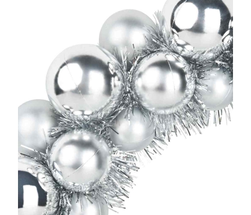 Ziemassvētku Bumbu Vainagi 2 Pcs Sudraba 33 X 33 X 7 Cm Vidaxl