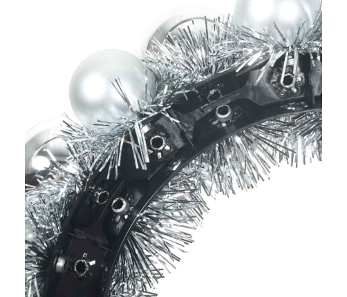 Ziemassvētku Bumbu Vainagi 2 Pcs Sudraba 33 X 33 X 7 Cm Vidaxl