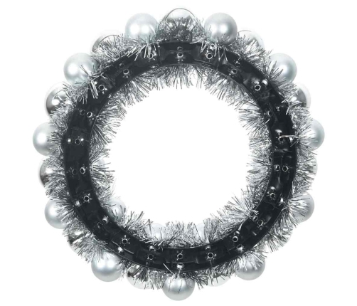 Ziemassvētku Bumbu Vainagi 2 Pcs Sudraba 33 X 33 X 7 Cm Vidaxl