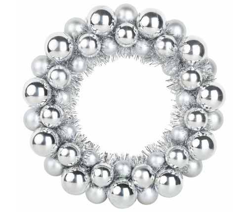 Ziemassvētku Bumbu Vainagi 2 Pcs Sudraba 33 X 33 X 7 Cm Vidaxl