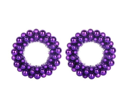 Ziemassvētku Bumbu Vainagi 2 Pcs Ceriņkrāsa 33 X 33 X 7 Cm Vidaxl