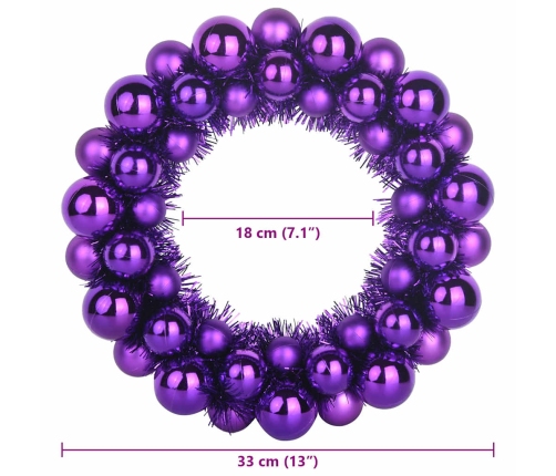Ziemassvētku Bumbu Vainagi 2 Pcs Ceriņkrāsa 33 X 33 X 7 Cm Vidaxl